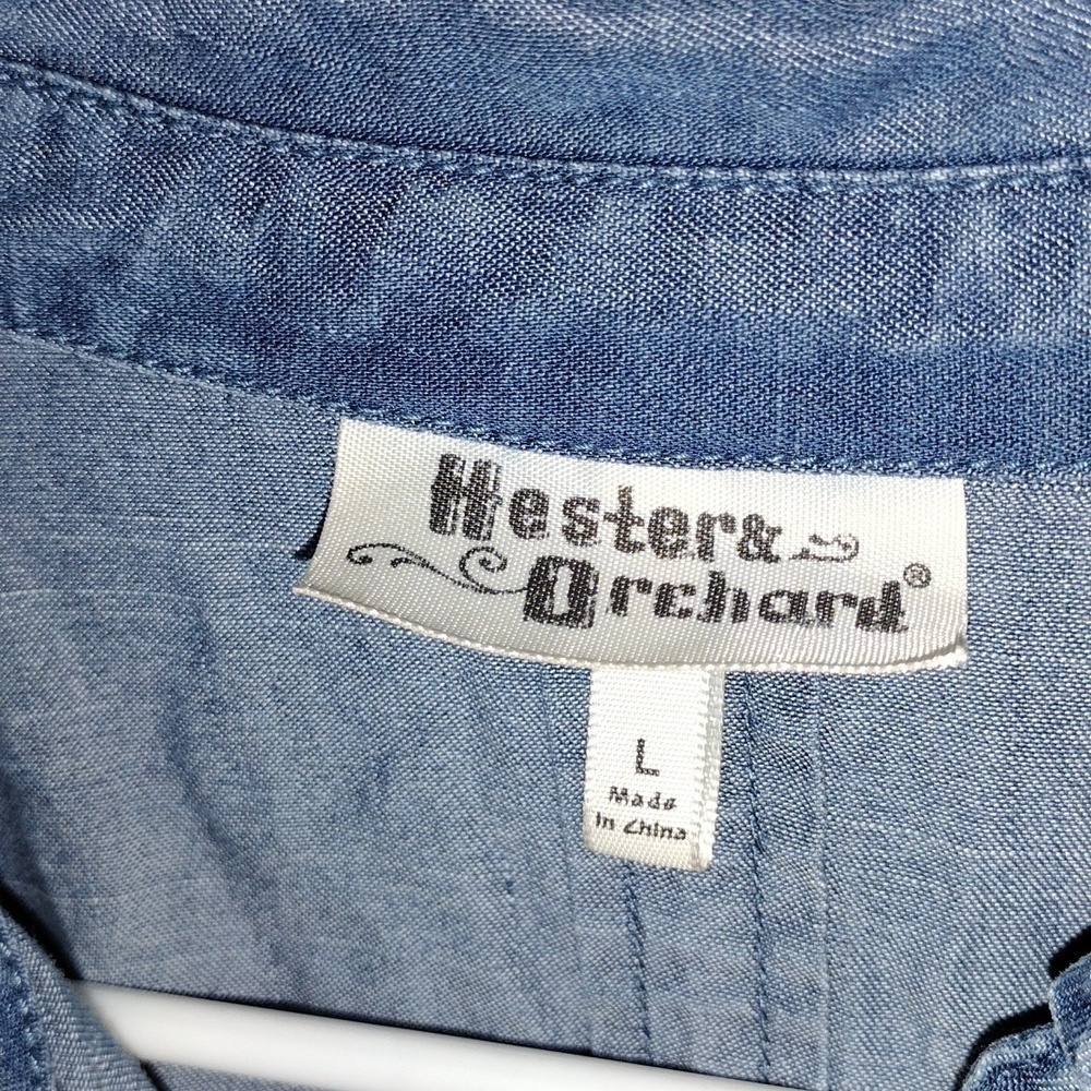 Hester & Orchard 100% Tencel Chambray Button Down Shirt L - Picture 4 of 6